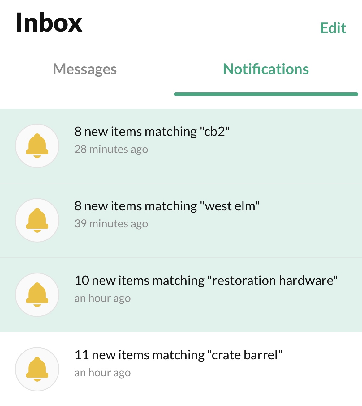 OfferUp search results showing multiple IKEA Kivik couches for under $200